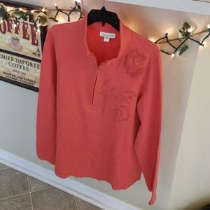 Coldwater Creek Autumn Sweater Zip Neck Sz Lge.